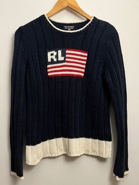 Vintage Ralph Lauren American Flag Knit Sweater